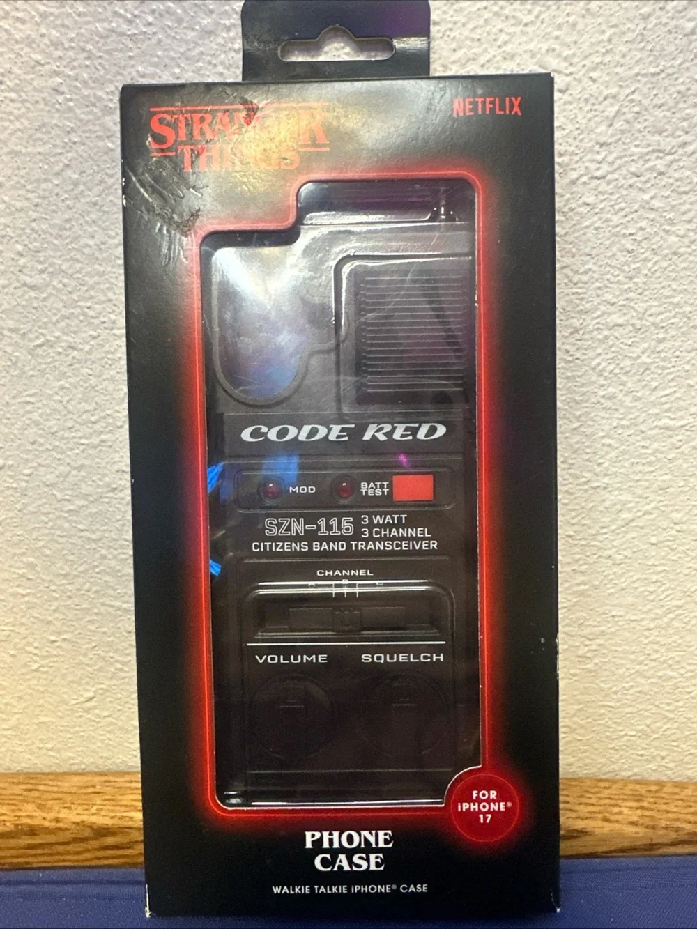 Stranger Things 'Code Red' Walkie Talkie Phone Case - Black & Red